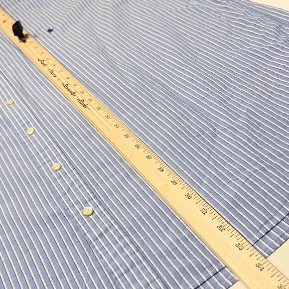 NWT $110 Polo Ralph Lauren Untucked Blue SS Button Shirt Crinkle Cotton Men 3XB - Picture 7 of 7